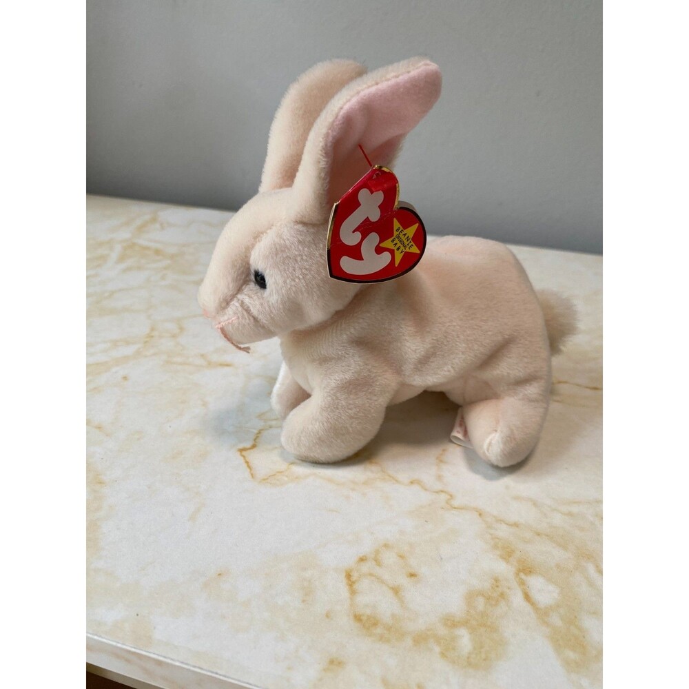 Vintage Rare TY Beanie Baby Nibbler The Rabbit Plush With Tags 1998 Retired
